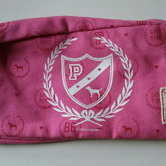 VS PINK | Y2K Pink Adorable Canvas Logo Cosmetic Bag - Picture 4 of 11